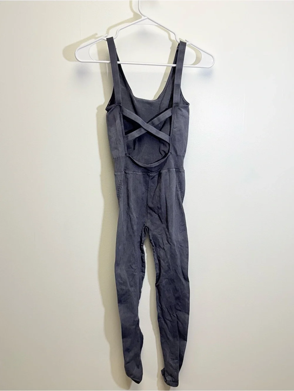 Free People Movement Good Karma Acid Washed Black Cross Back Onesie XS Small